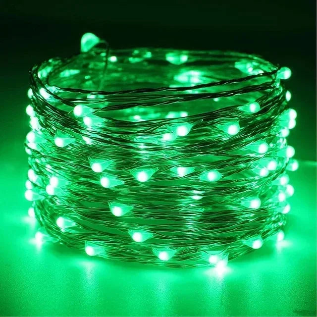 Guirnalda LED de Alambre de Cobre - 8 Colores, Pilas, para Fiestas, Bodas y Navidad