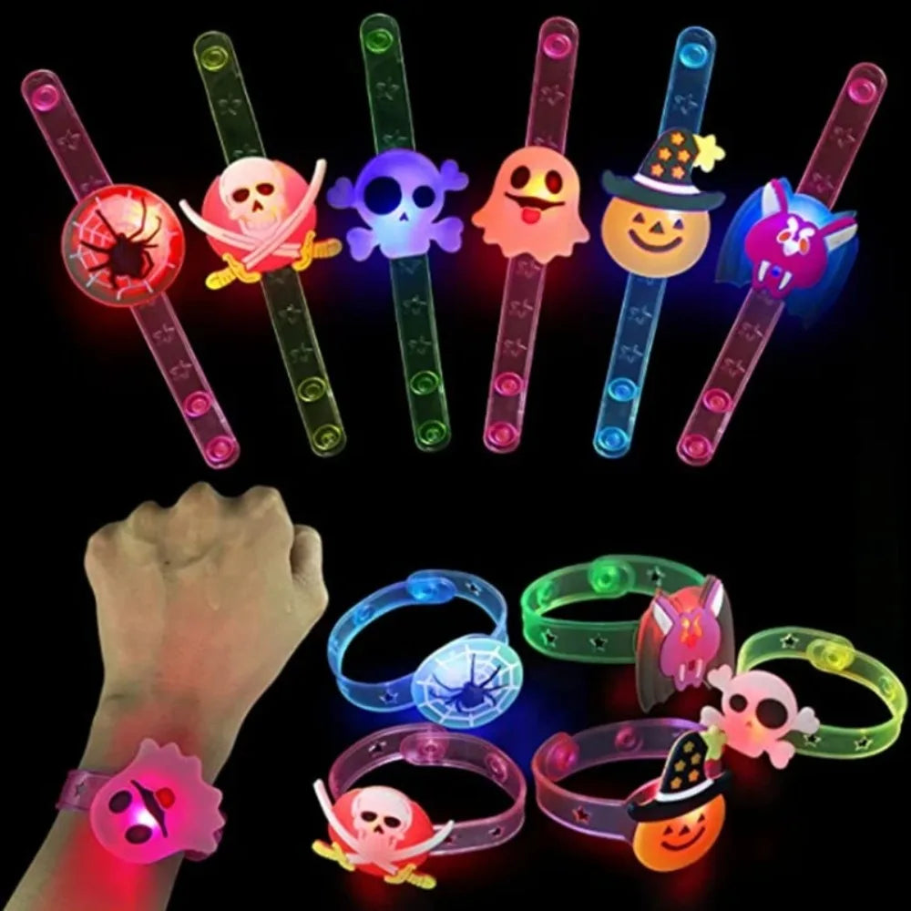Pulseras y Anillos Brillantes de Halloween - Pack Fiesta Infantil