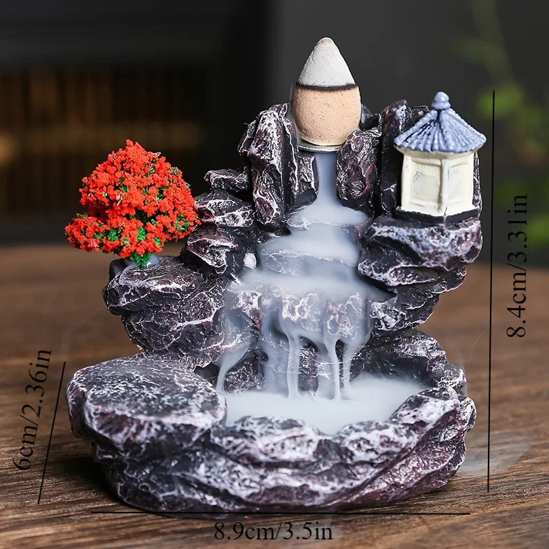 Quemador de Incienso de Reflujo - Cascada Decorativa para Aromaterapia