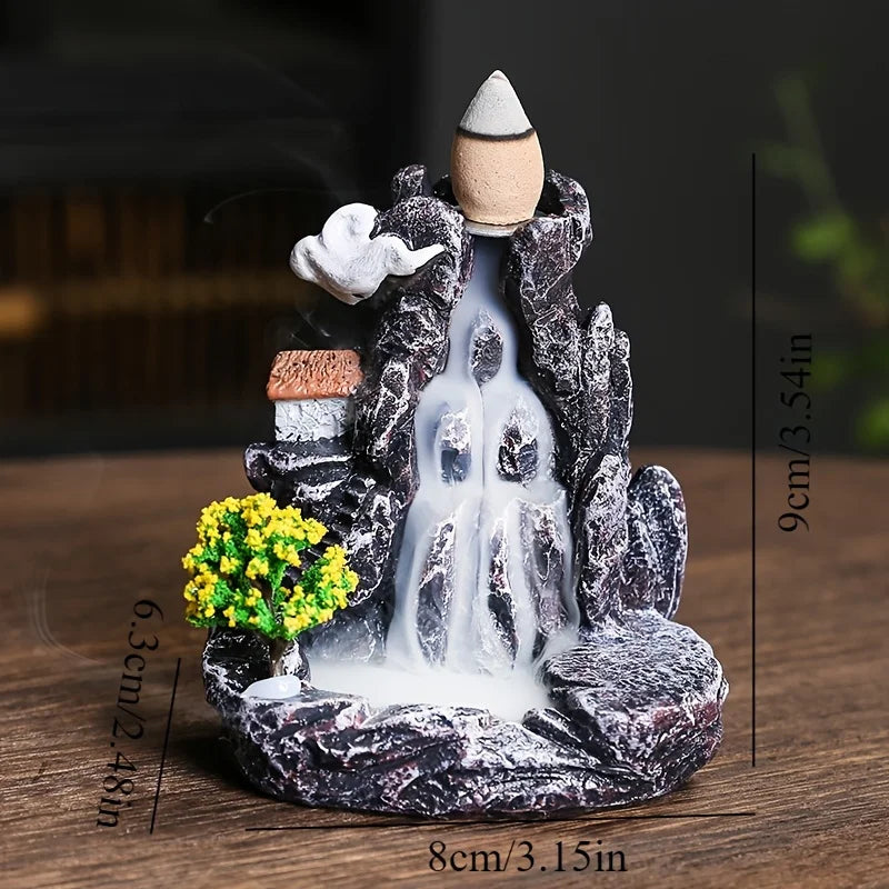 Quemador de Incienso de Reflujo - Cascada Decorativa para Aromaterapia