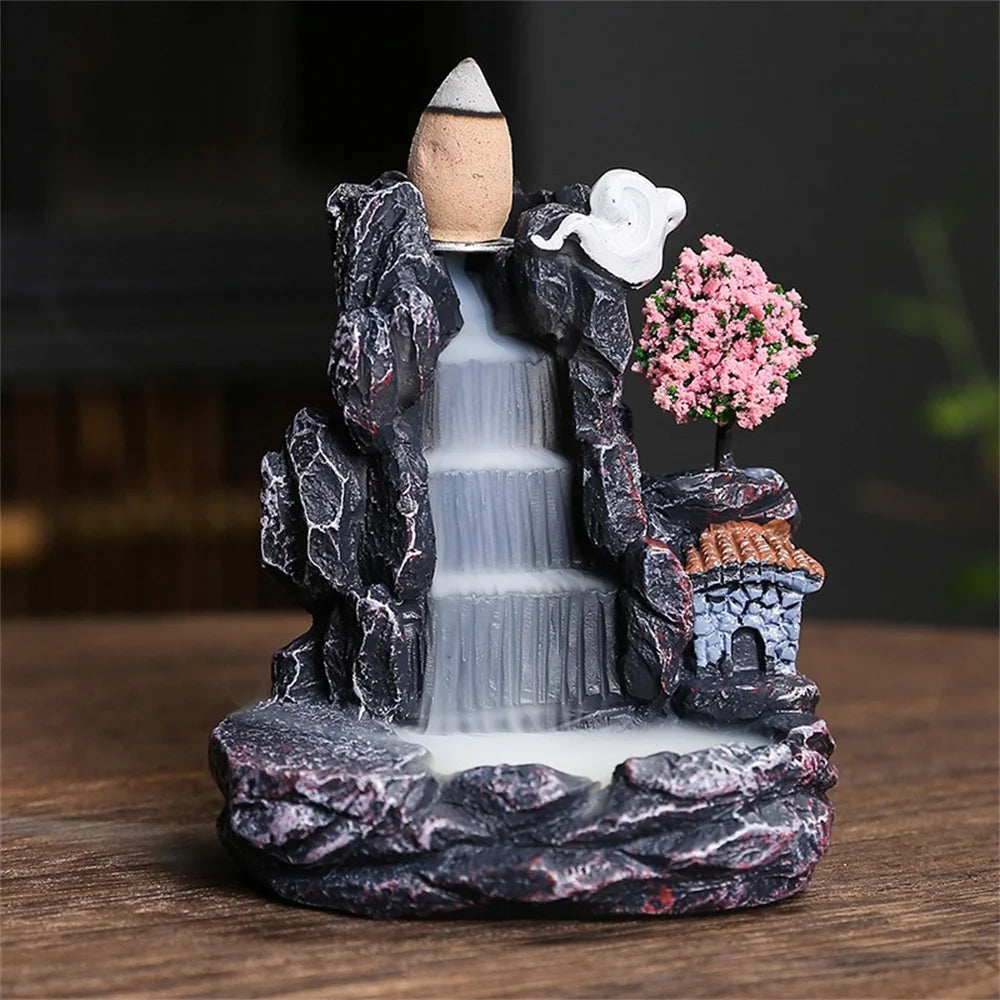 Quemador de Incienso de Reflujo - Cascada Decorativa para Aromaterapia