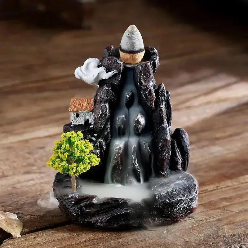 Quemador de Incienso de Reflujo - Cascada Decorativa para Aromaterapia