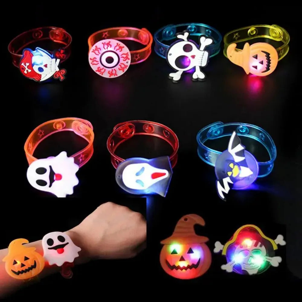 Pulseras y Anillos Brillantes de Halloween - Pack Fiesta Infantil