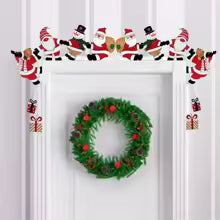 Colgante de Papá Noel de Madera - Decoración de Esquina de Puerta Navideña